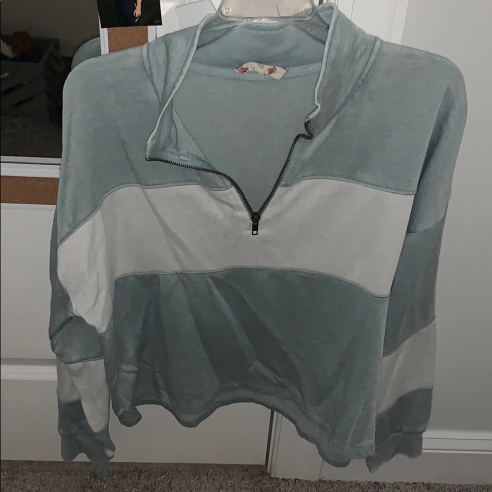 Striped quarter zip